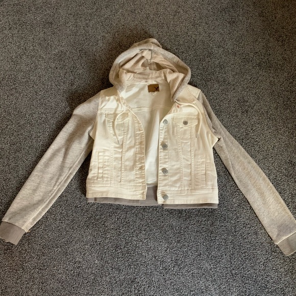 American Eagle Outfitters Jackets & Blazers - White Denim Jacket